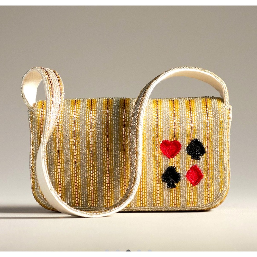 Anthropologie The Fiona Beaded Bag Icon Edition card - NWT
